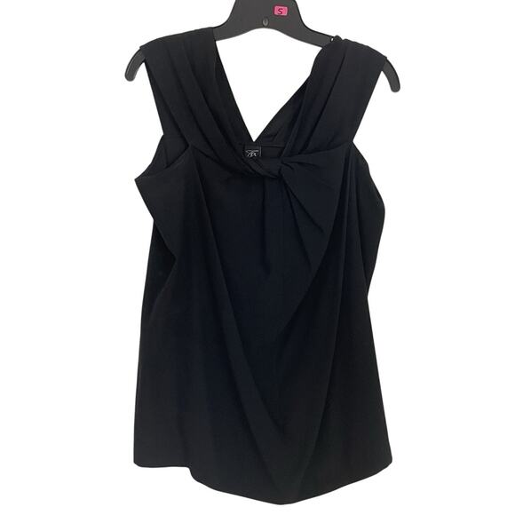 Zero + Maria Cornejo Black Silk Sleeveless Draped Top Minimalist Sz 6 - Picture 1 of 7